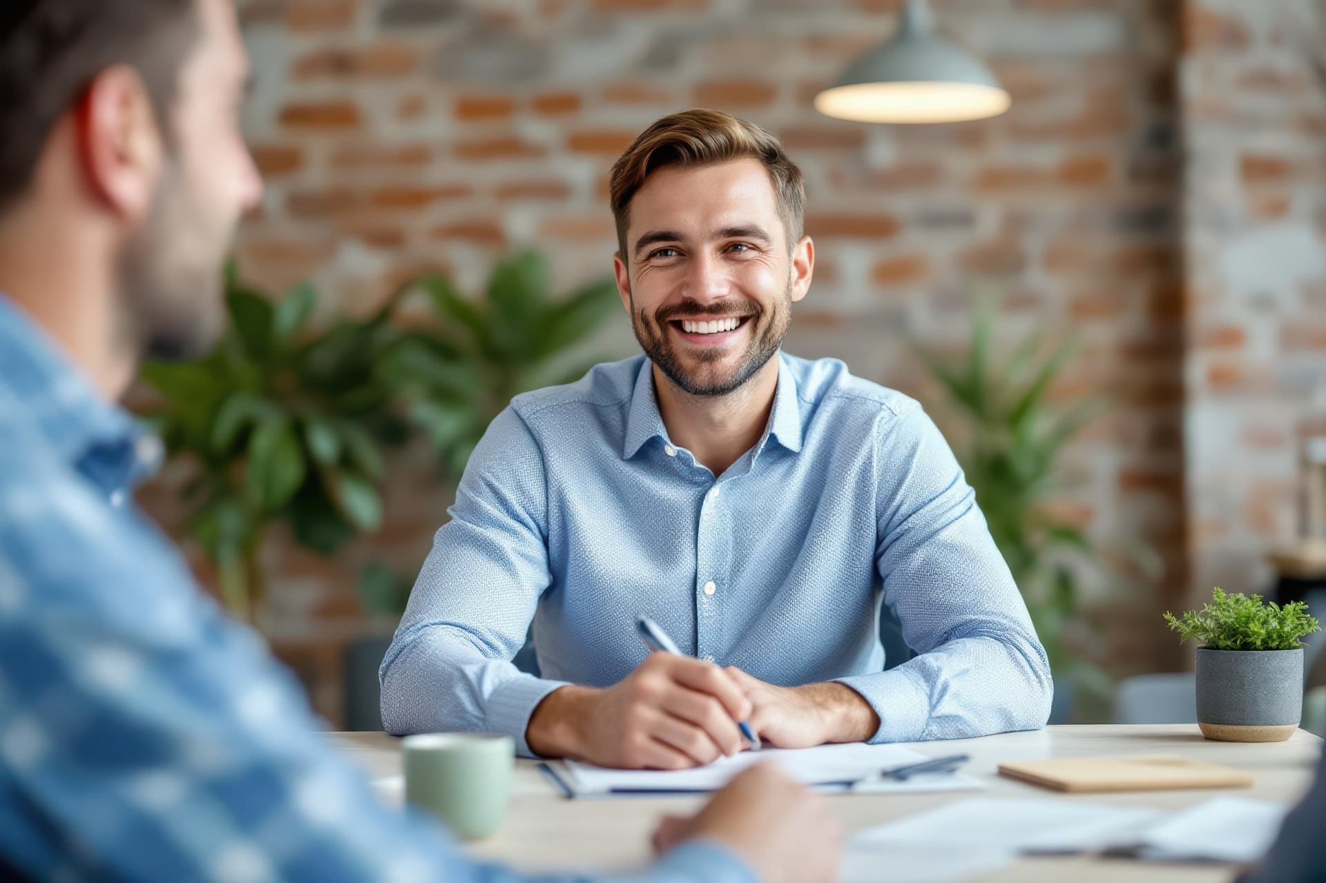 Psychologe des KFV während einer Besprechung