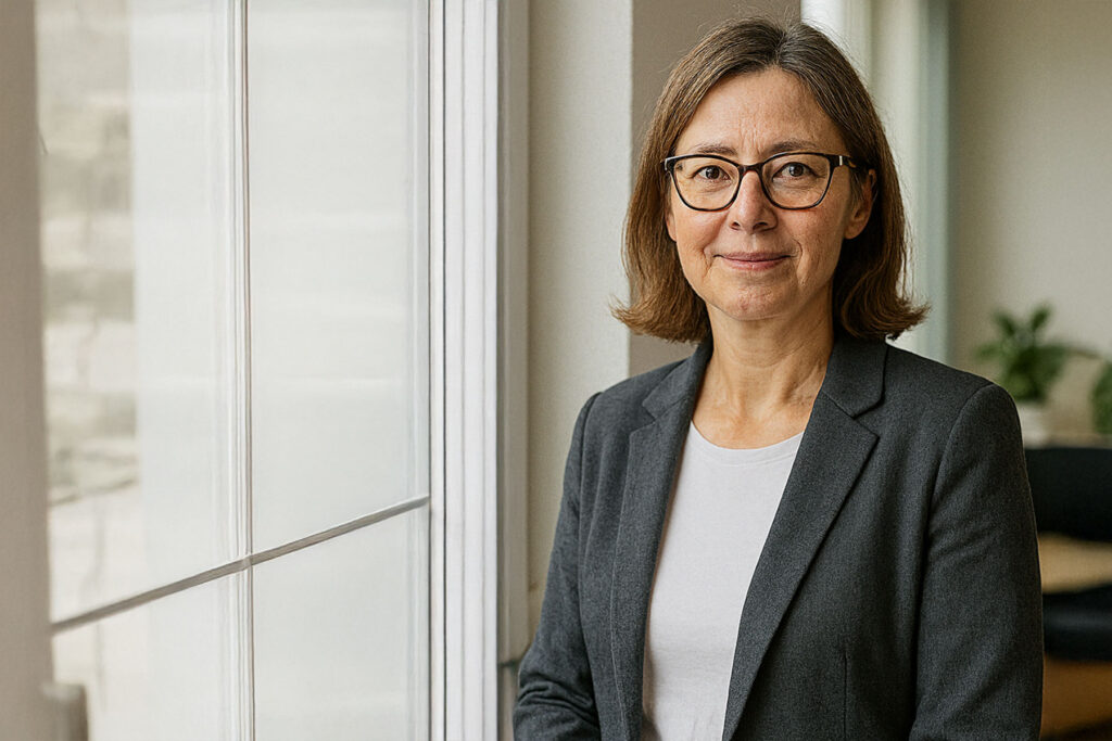 Freundliches Porträtfoto einer Psychologin des KFV